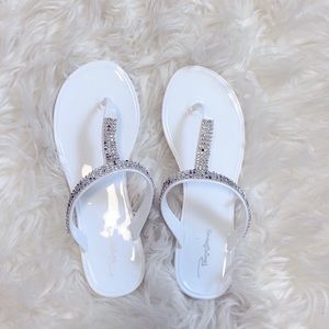 New! White slip on sandles